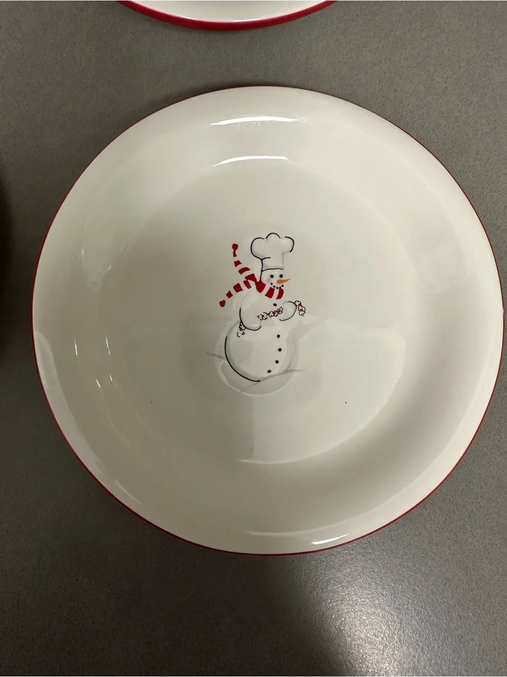 Williams Sonoma Snowman Chef dessert/snack plates set of 4